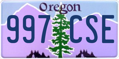 OR license plate 997CSE