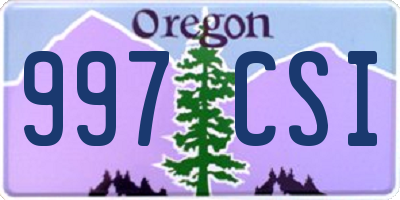 OR license plate 997CSI