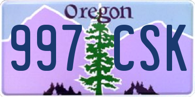 OR license plate 997CSK