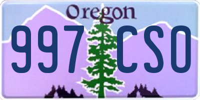 OR license plate 997CSO