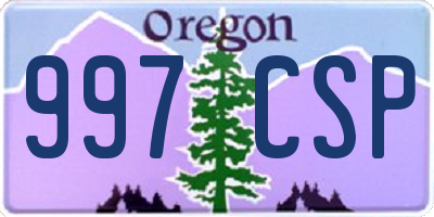 OR license plate 997CSP