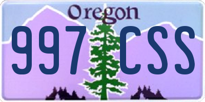 OR license plate 997CSS