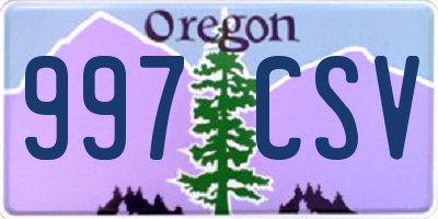 OR license plate 997CSV