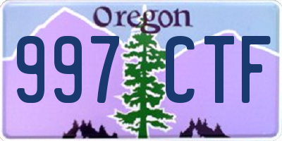 OR license plate 997CTF