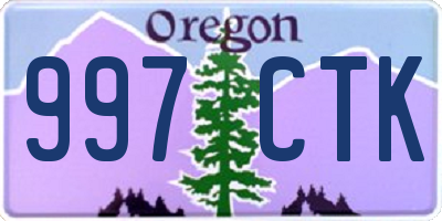 OR license plate 997CTK