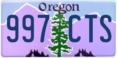 OR license plate 997CTS