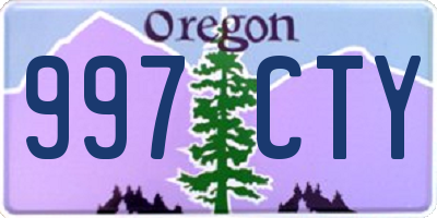 OR license plate 997CTY