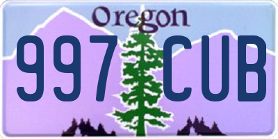 OR license plate 997CUB