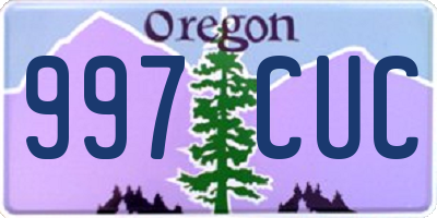 OR license plate 997CUC
