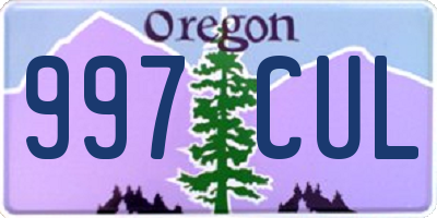 OR license plate 997CUL