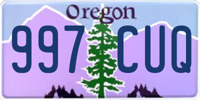 OR license plate 997CUQ