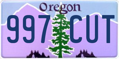 OR license plate 997CUT