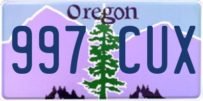 OR license plate 997CUX