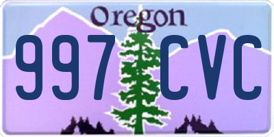 OR license plate 997CVC