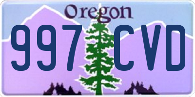 OR license plate 997CVD