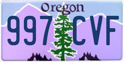 OR license plate 997CVF