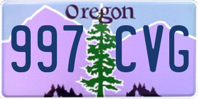 OR license plate 997CVG