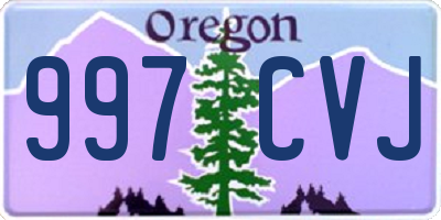 OR license plate 997CVJ