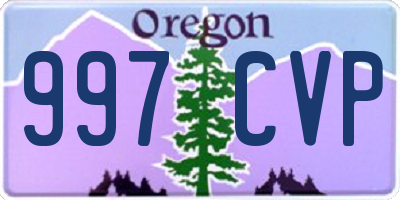 OR license plate 997CVP