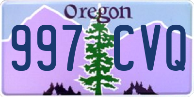 OR license plate 997CVQ