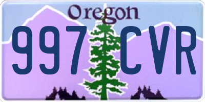OR license plate 997CVR