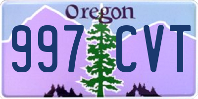 OR license plate 997CVT