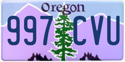 OR license plate 997CVU