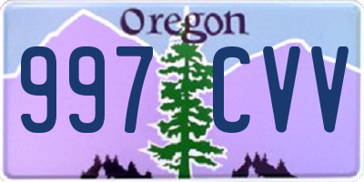 OR license plate 997CVV