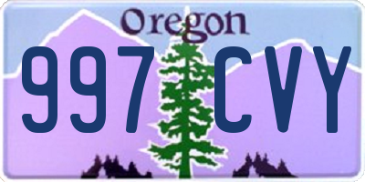 OR license plate 997CVY