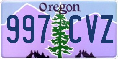 OR license plate 997CVZ