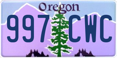 OR license plate 997CWC