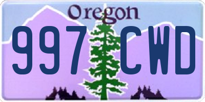 OR license plate 997CWD