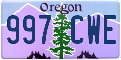 OR license plate 997CWE