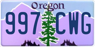 OR license plate 997CWG