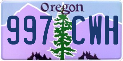 OR license plate 997CWH