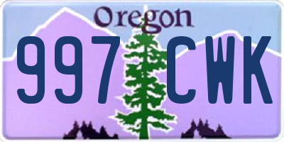 OR license plate 997CWK