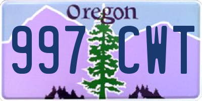 OR license plate 997CWT