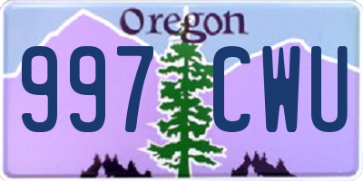 OR license plate 997CWU