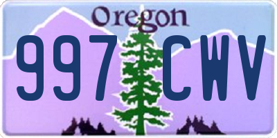 OR license plate 997CWV