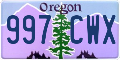 OR license plate 997CWX