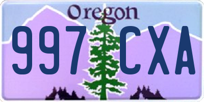 OR license plate 997CXA