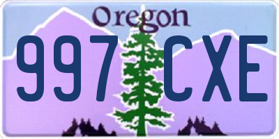 OR license plate 997CXE