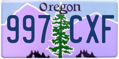 OR license plate 997CXF