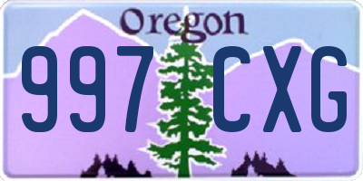 OR license plate 997CXG