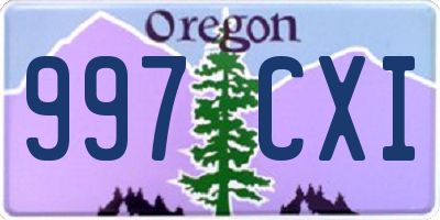 OR license plate 997CXI