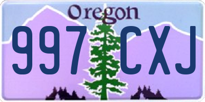 OR license plate 997CXJ