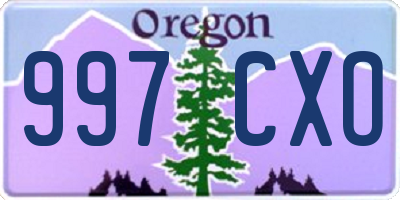 OR license plate 997CXO