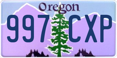 OR license plate 997CXP