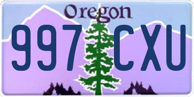 OR license plate 997CXU