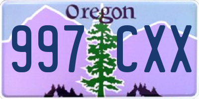OR license plate 997CXX